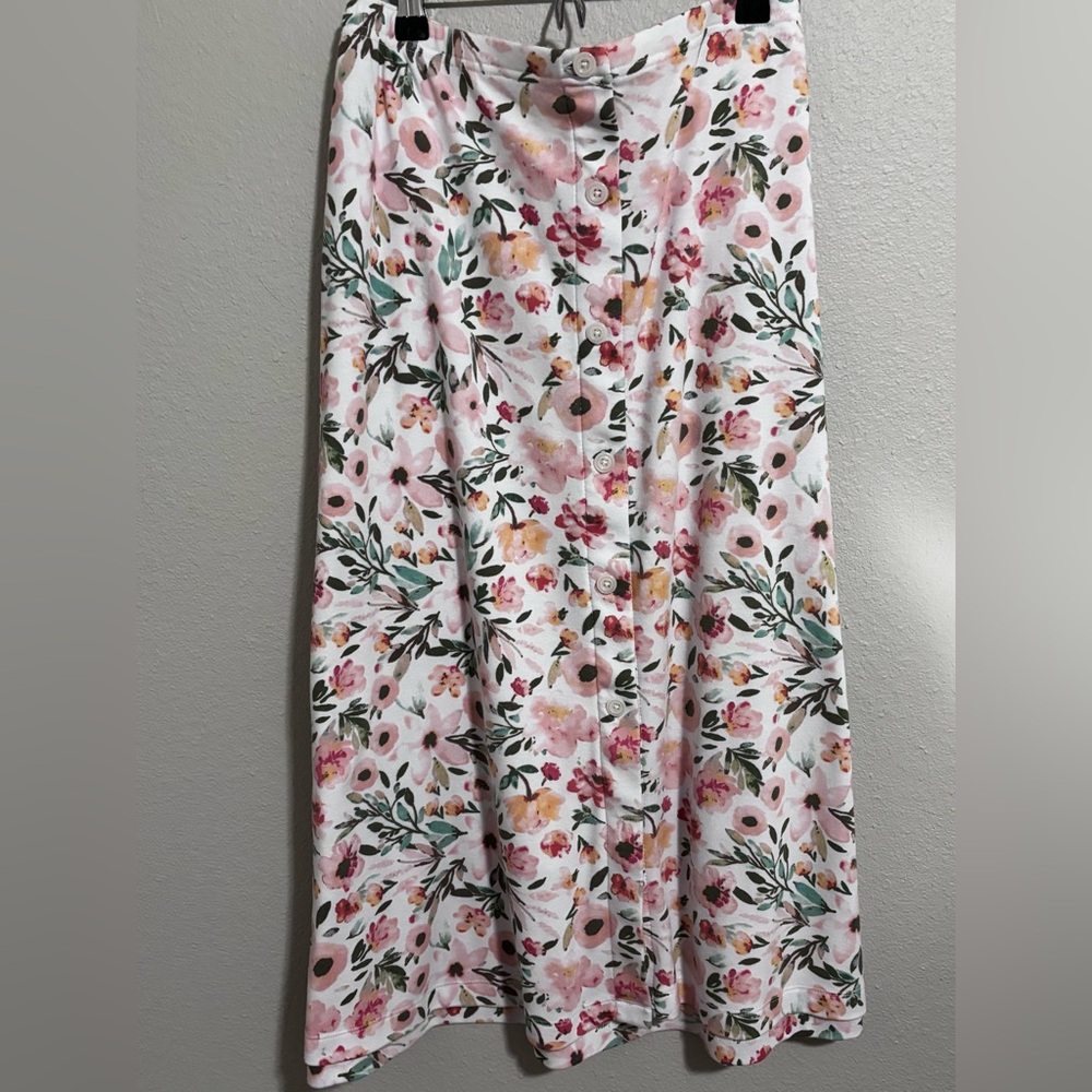 Ultra Softs women’s floral cotton knit skirt